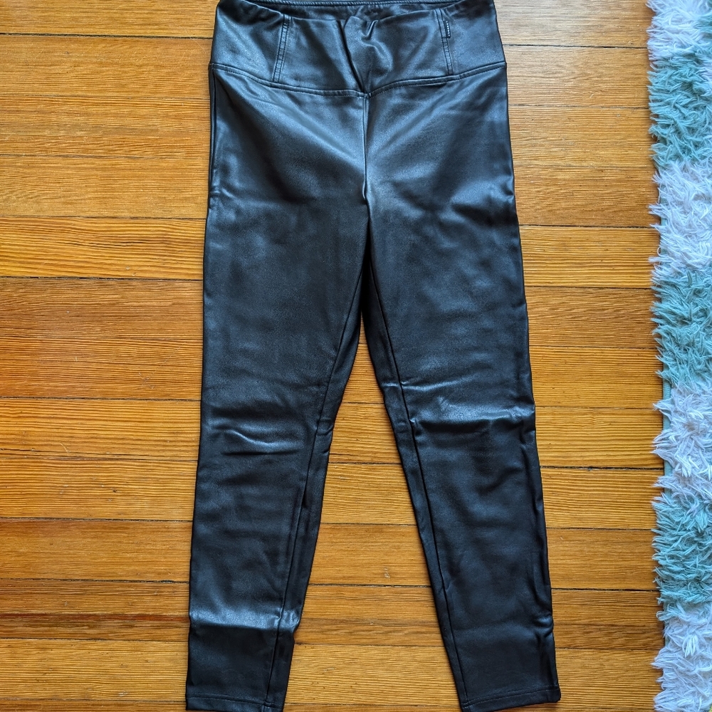 Black Faux Leather Leggings - Picture 3 of 9
